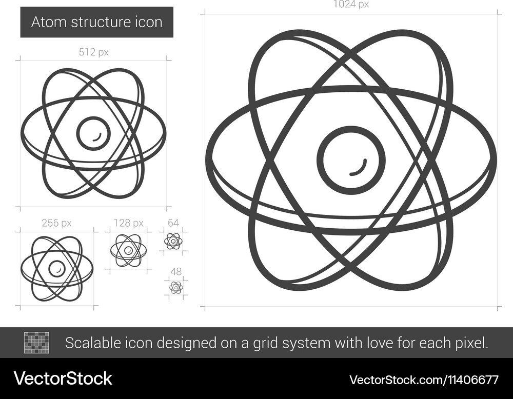 Atom structure line icon Vector Image