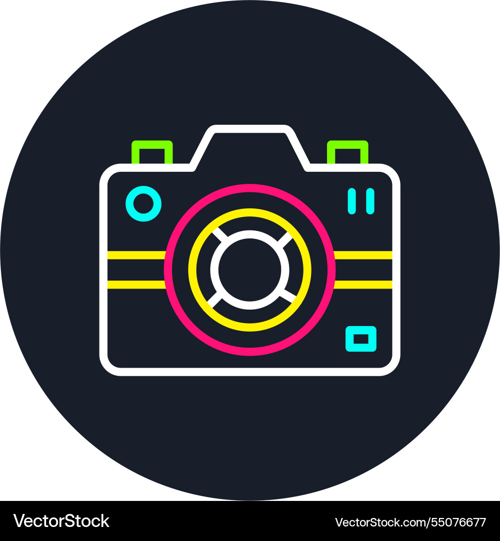 Camera line multi color icon Vector Image