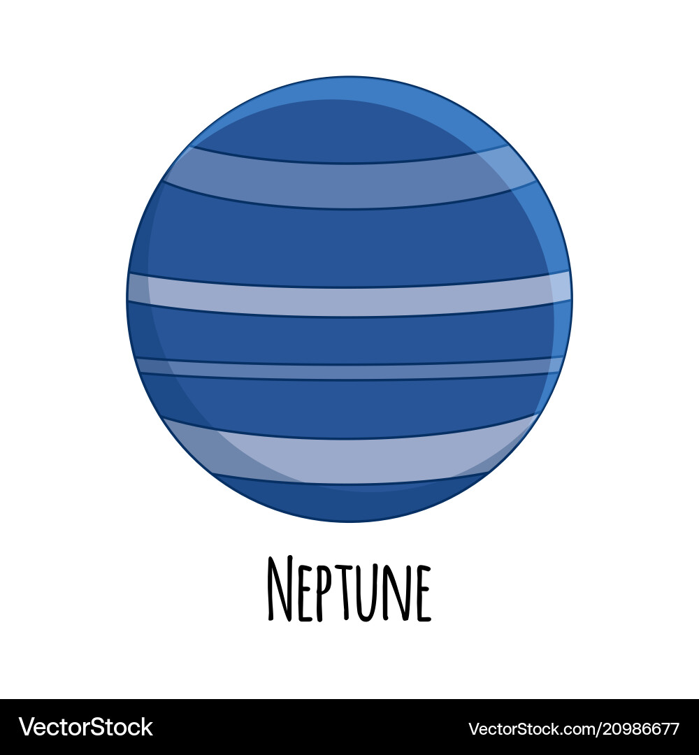 Cartoon neptune planet – Royalty-Free Vector | VectorStock, image size:1000x1080