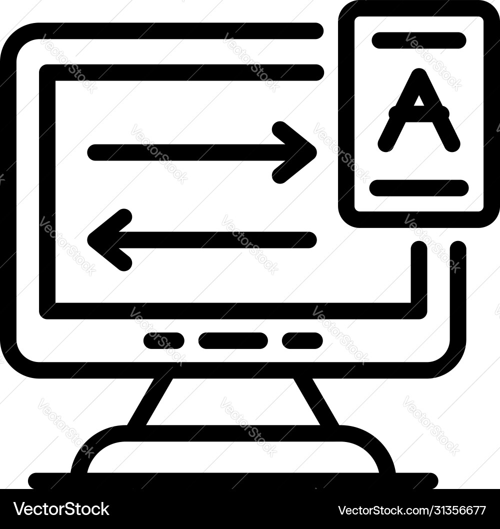 Computer language translator icon outline style Computer language translator icon outline style Vector Image