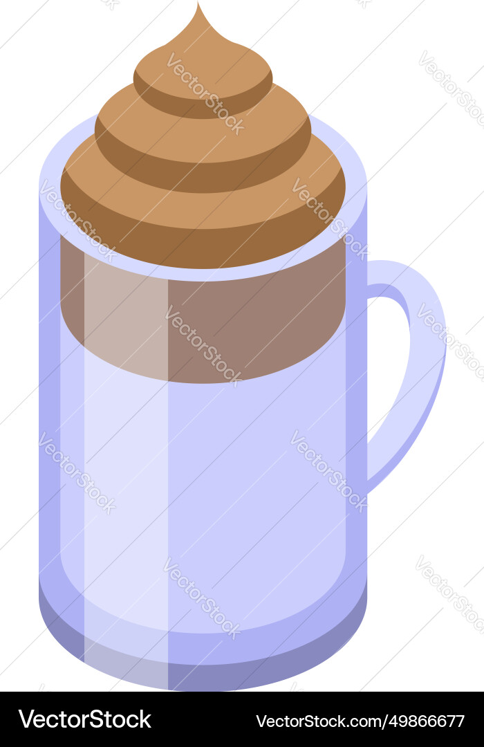 Frosteis-Kaffee-Ikone isometric dalgona Frosteis-Kaffee-Ikone isometric dalgona vektorbild