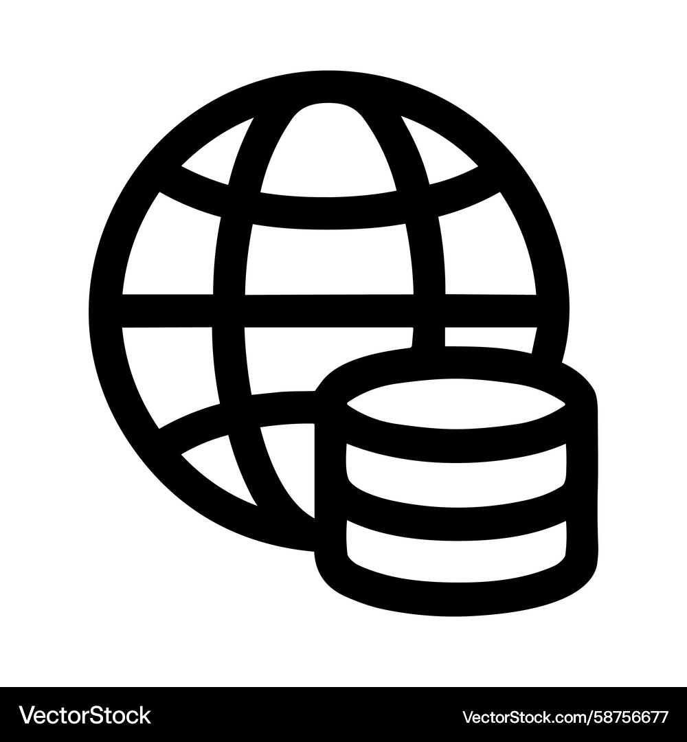 Global Network Database Icon Vector Image