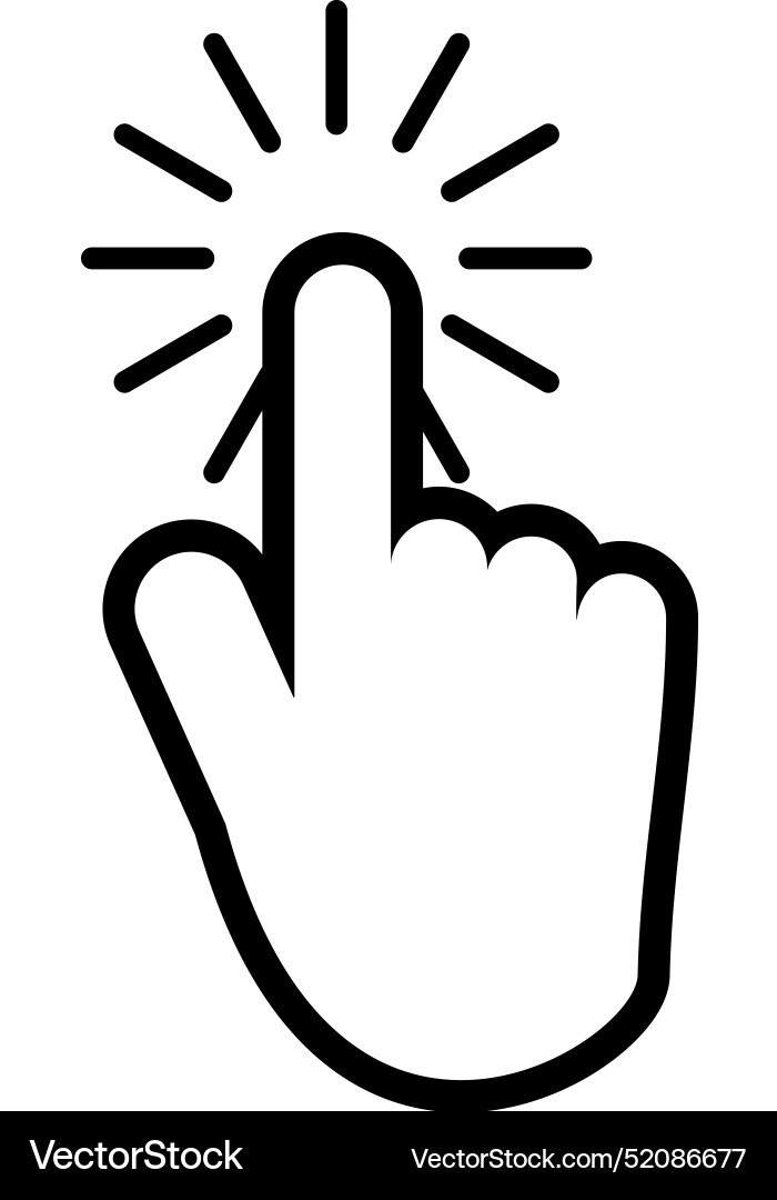 Hand cursor icon click Hand cursor icon click Vector Image