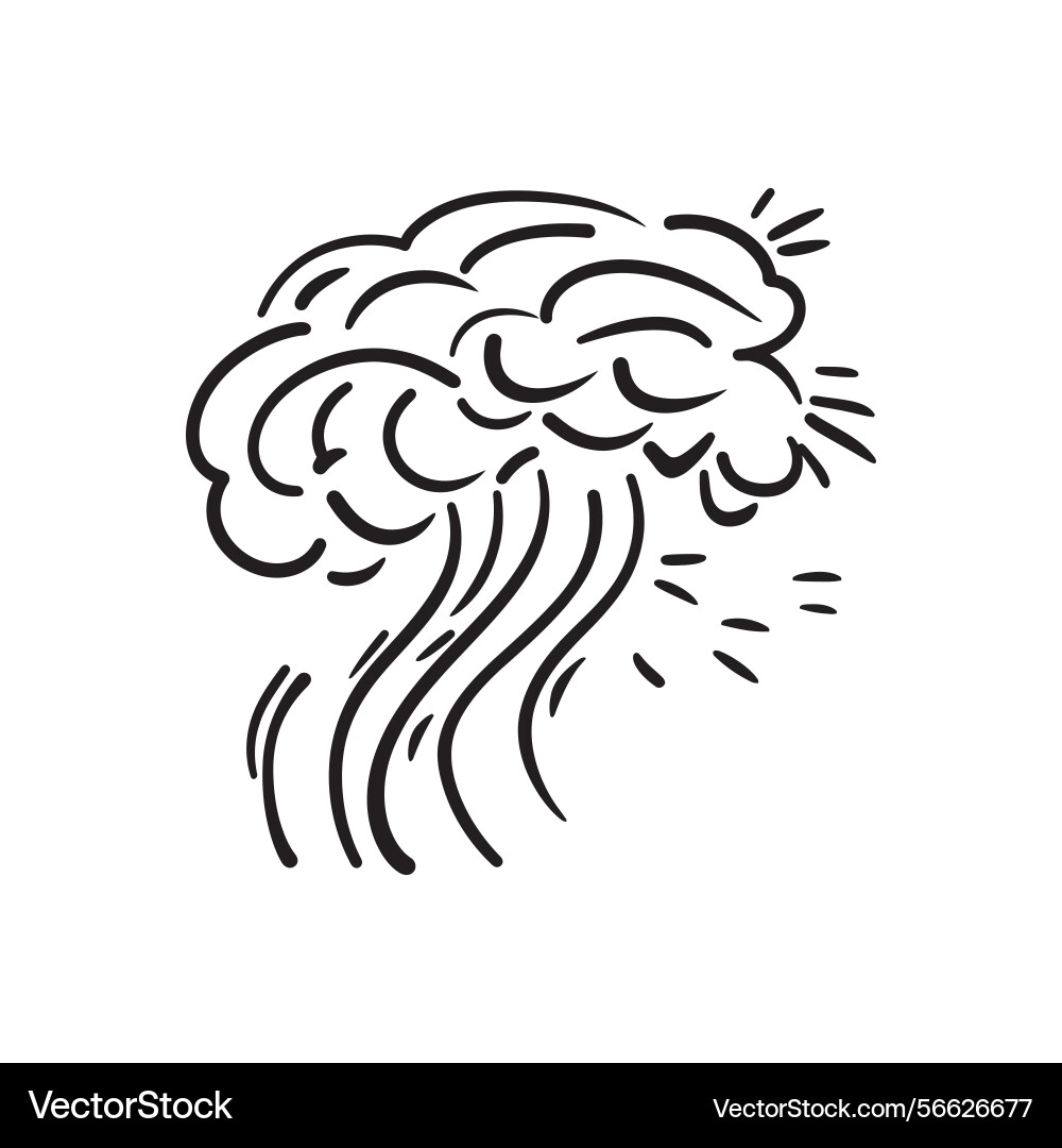 Monochrome line drawing of abstract tree Vector Image