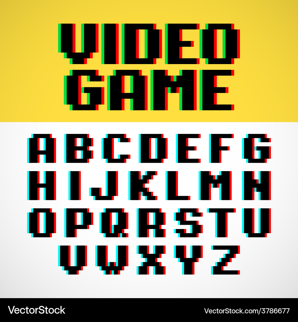 Pixelated Distorted Font vector image