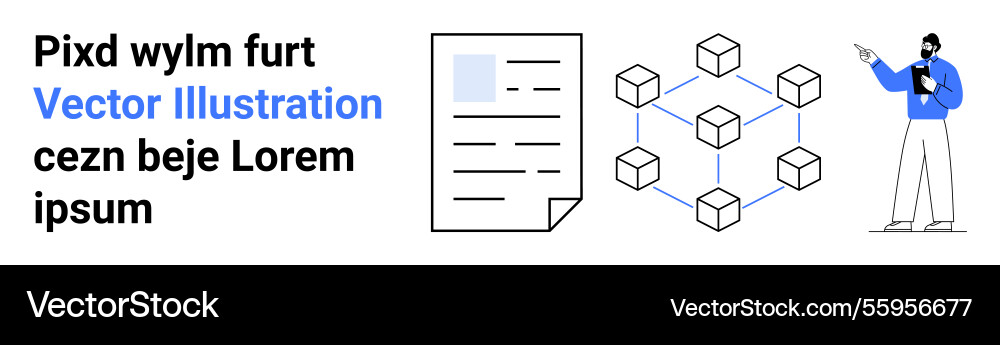 Professional analyzing blockchain system Vector Image