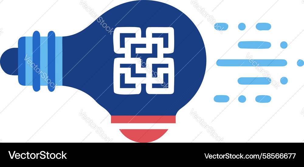 QR Code Lightbulb - Smart Idea Vector Image
