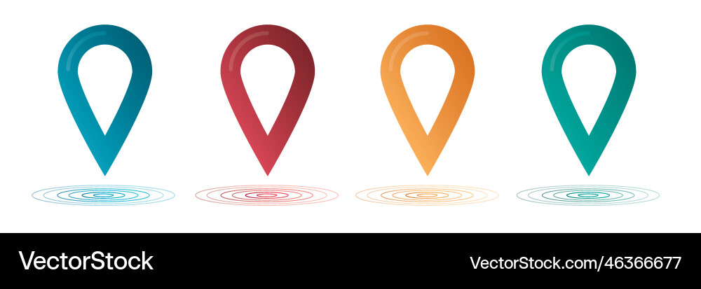 Set color maping pin location 3d icons Vector Image
