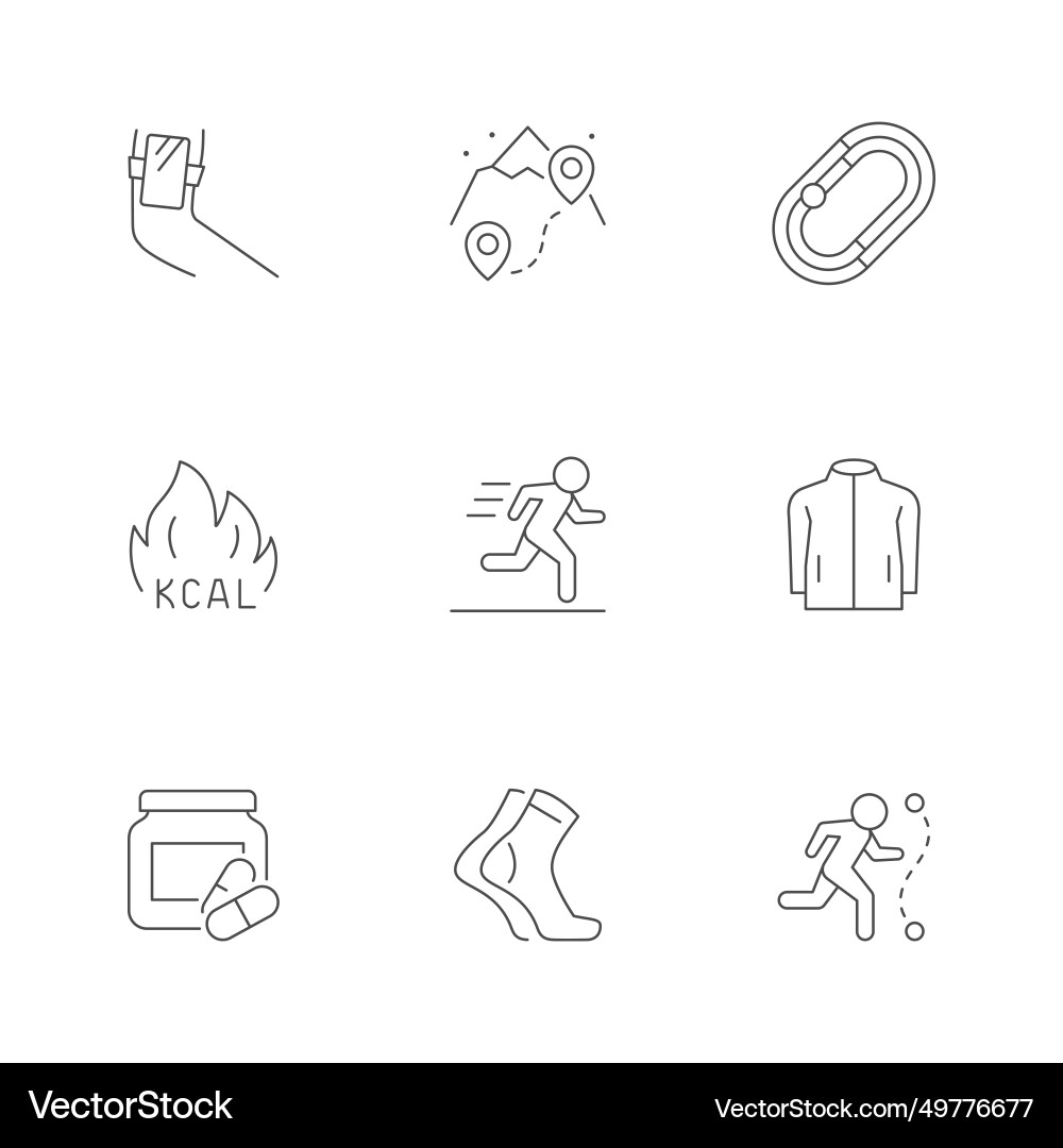 Set line icons of running Set line icons of running vector image