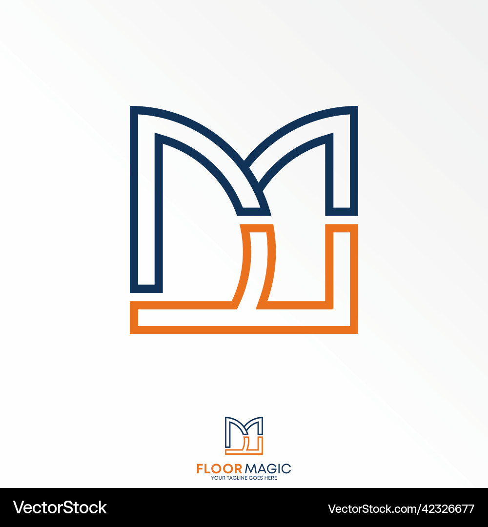 Simple and unique letter mf or dd double line font Simple and unique letter mf or dd double line font vector image