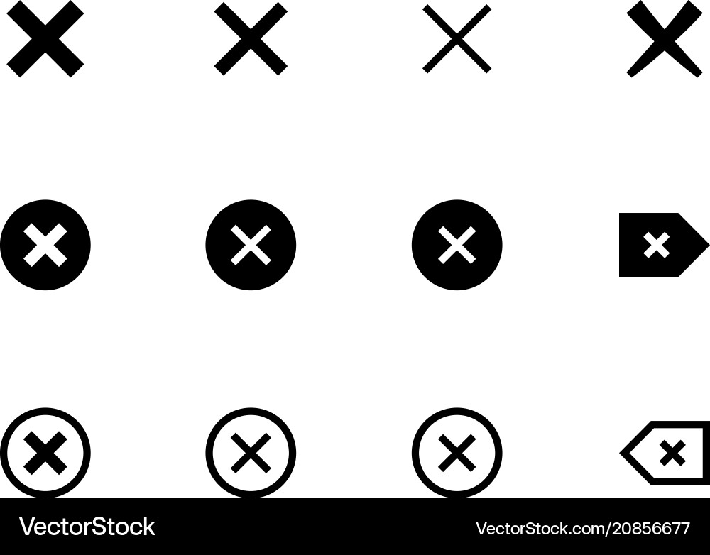 X marks delete cancel icons X marks delete cancel icons vector image