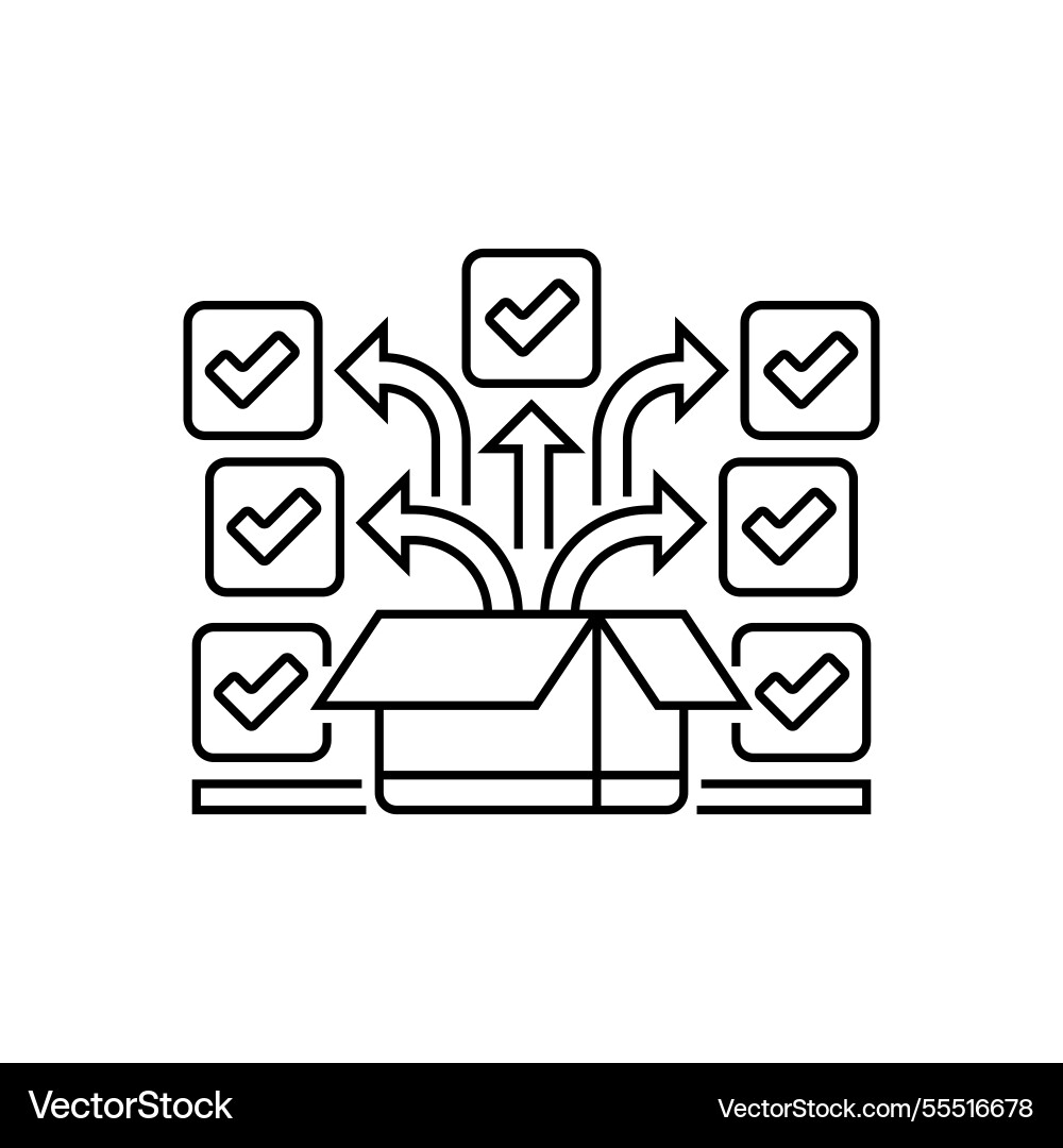 Checkbox group line icon linear style sign Checkbox group line icon linear style sign vector image