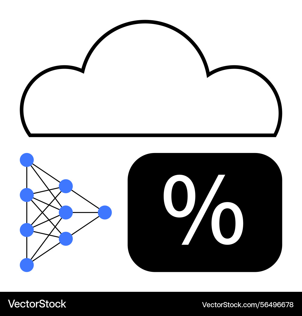 Cloud computing with neural network and percentage vector image