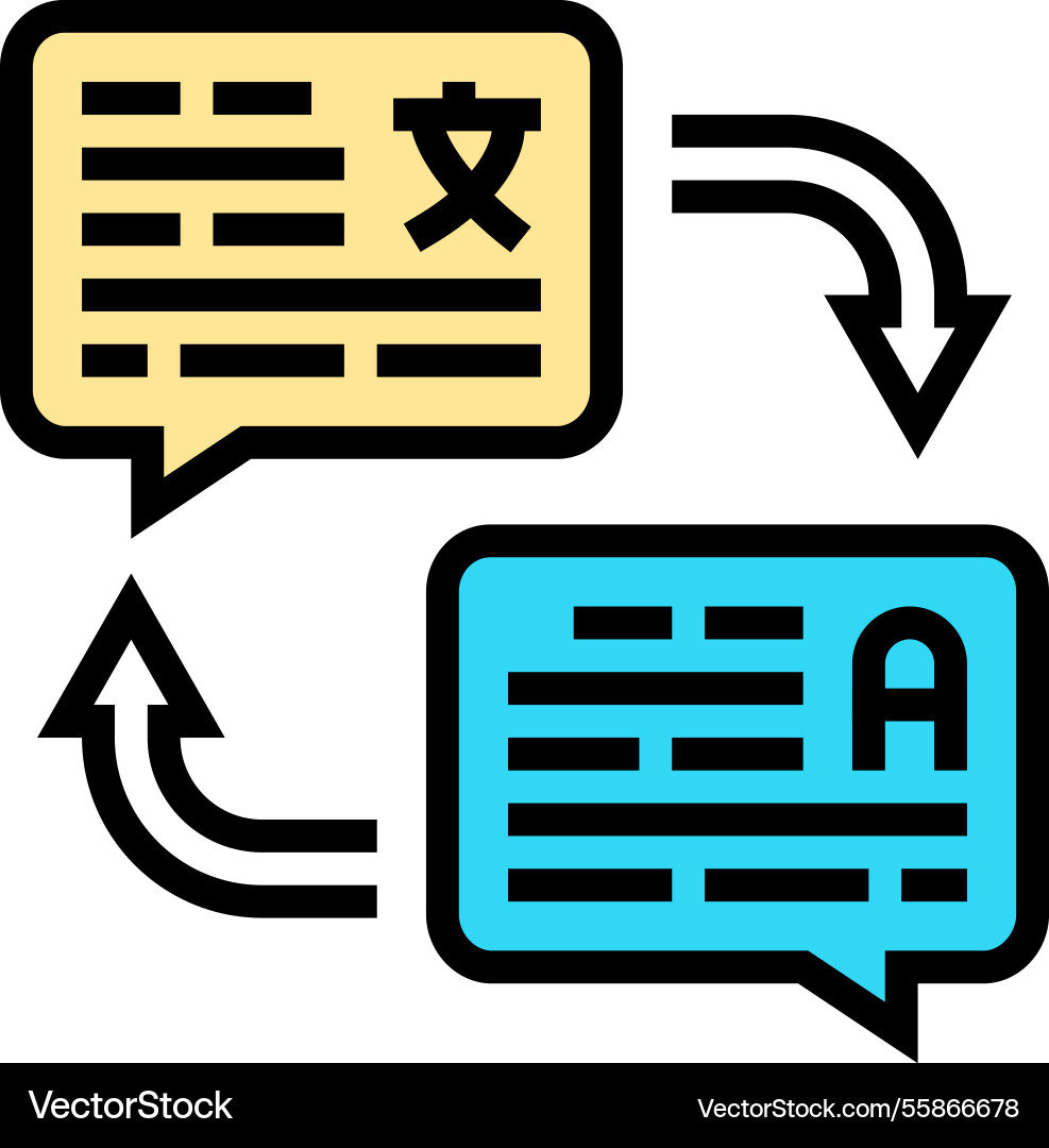 Language translation nlp color icon vector image