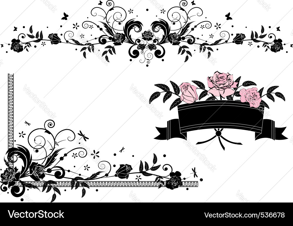 Rose design elements Royalty Free Vector Image