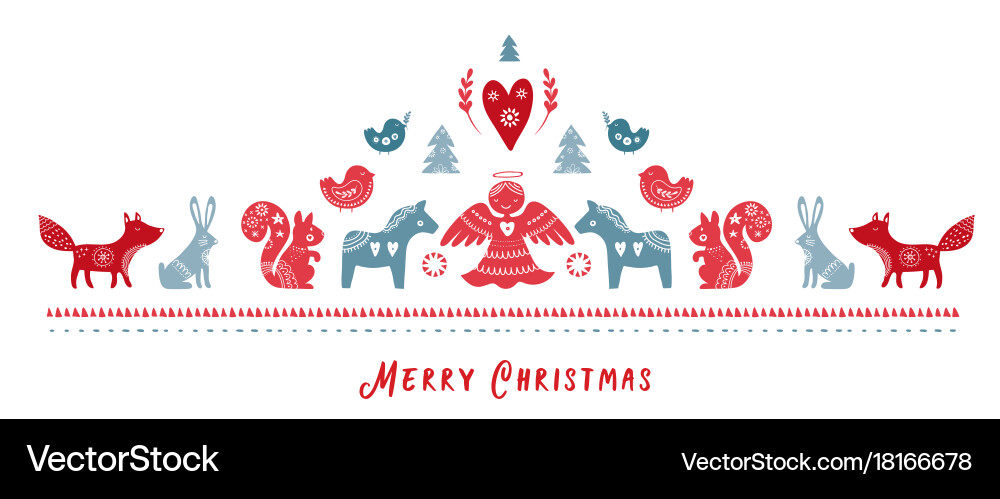 Skandinavisches Weihnachtsbanner Vektorbild