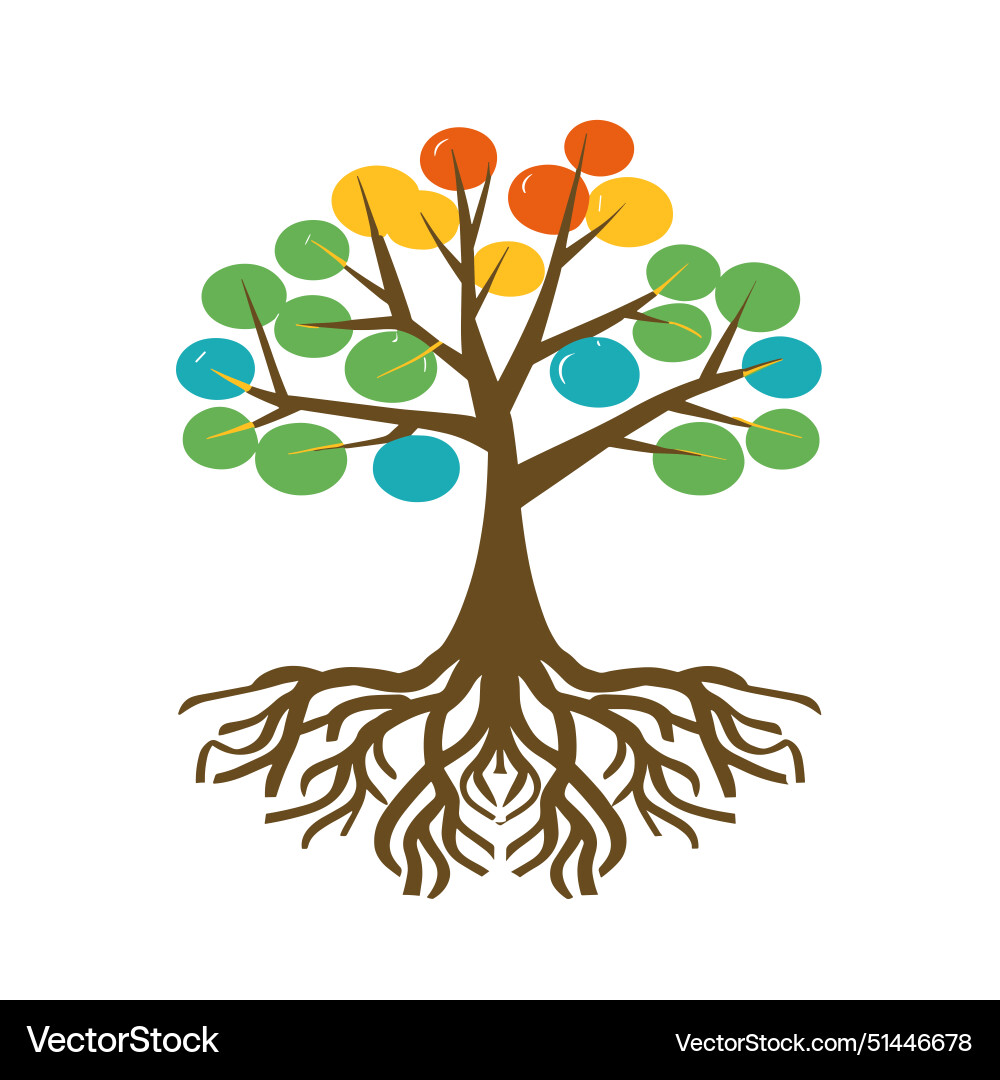 Tree with roots Tree with roots vector image