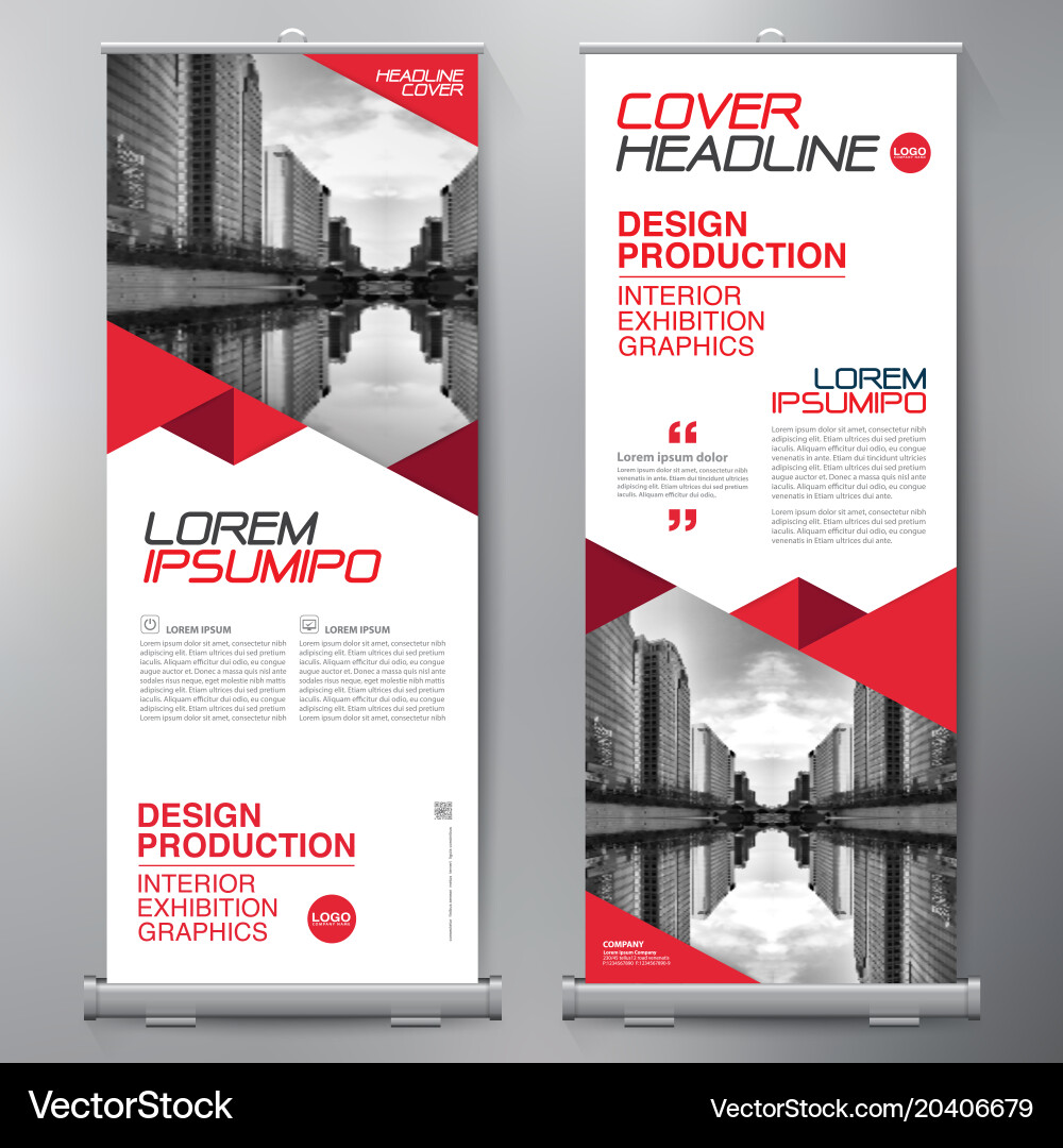 Business roll up standee design banner template Vector Image