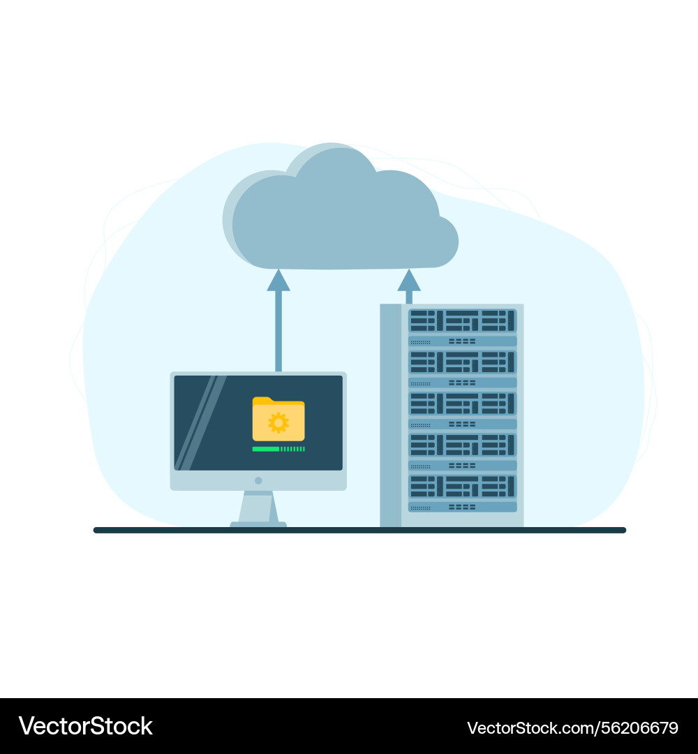 Data server web concept database and personal Data server web concept database and personal vector image