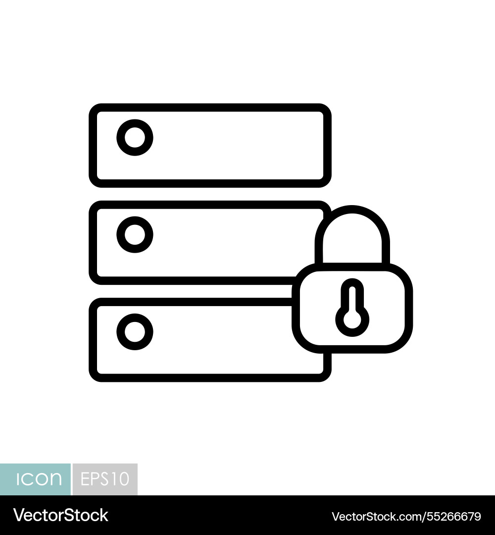 Database padlock icon on white background Vector Image