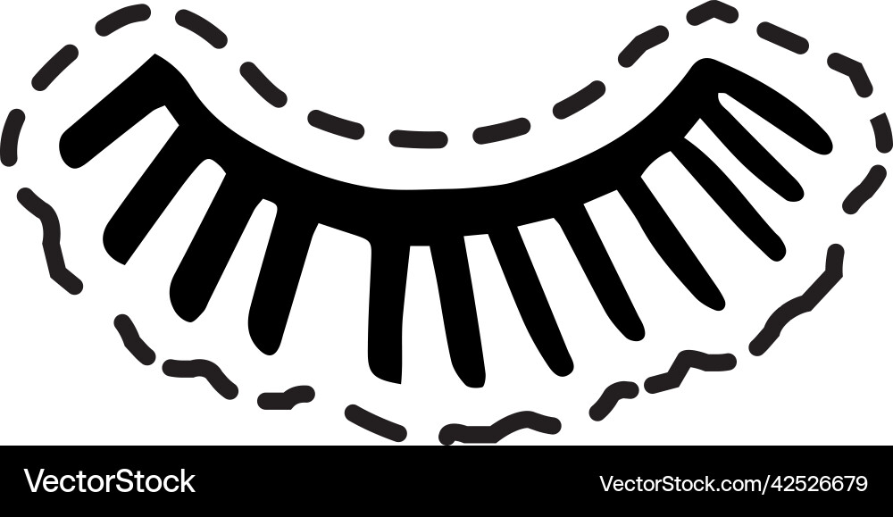 Eyelashes female makeup and beauty sticker icon vector image