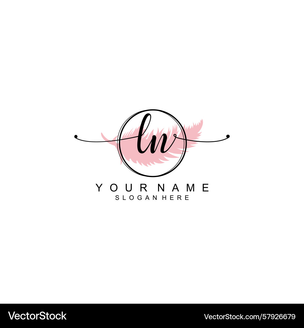 Handwriting logo concepts with initial ln Vector Image