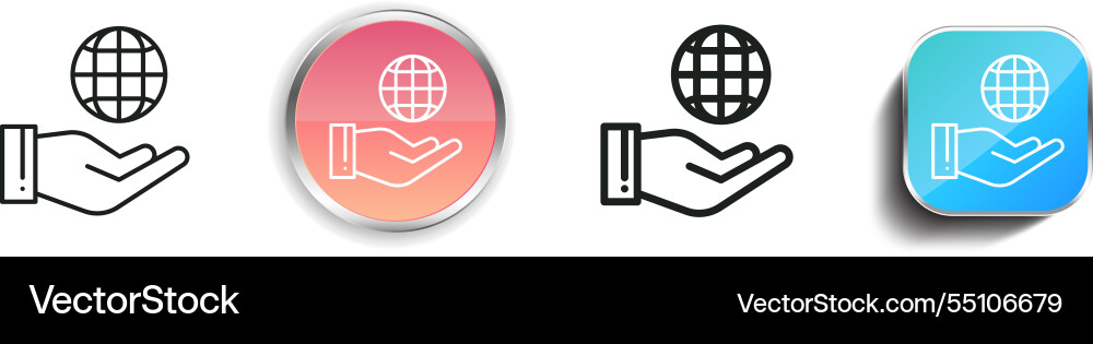Internet icon thin linear regular and button vector image