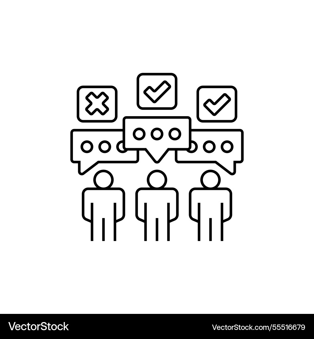 Response bubble line icon linear style sign Vector Image