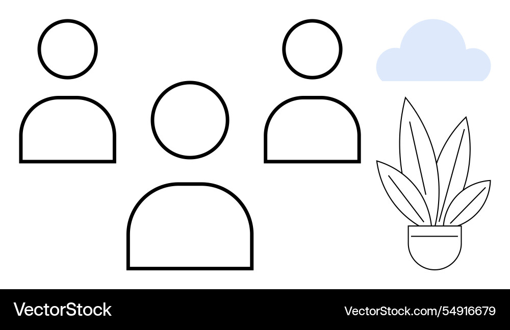 Simplistic team structure with nature elements Simplistic team structure with nature elements Vector Image