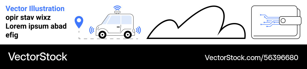 Autonomous vehicle cloud computing and digital Autonomous vehicle cloud computing and digital vector image