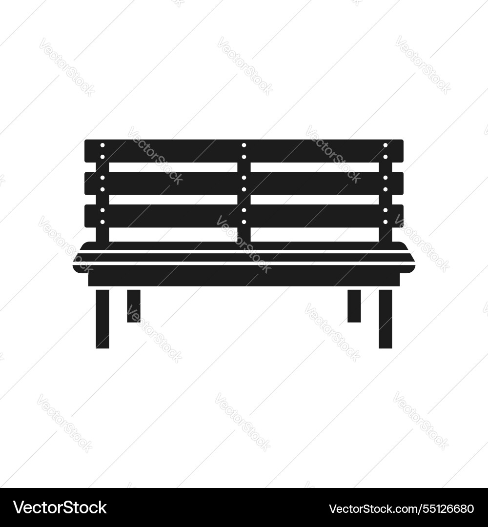 Bench icon in flat style comfortable rest Vector Image