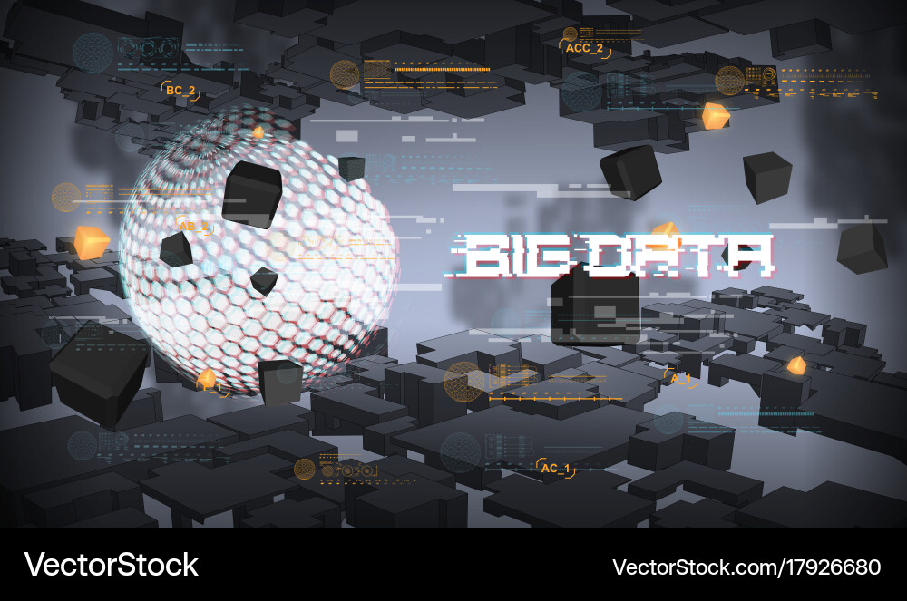 Big data abstract visualization futuristic Vector Image