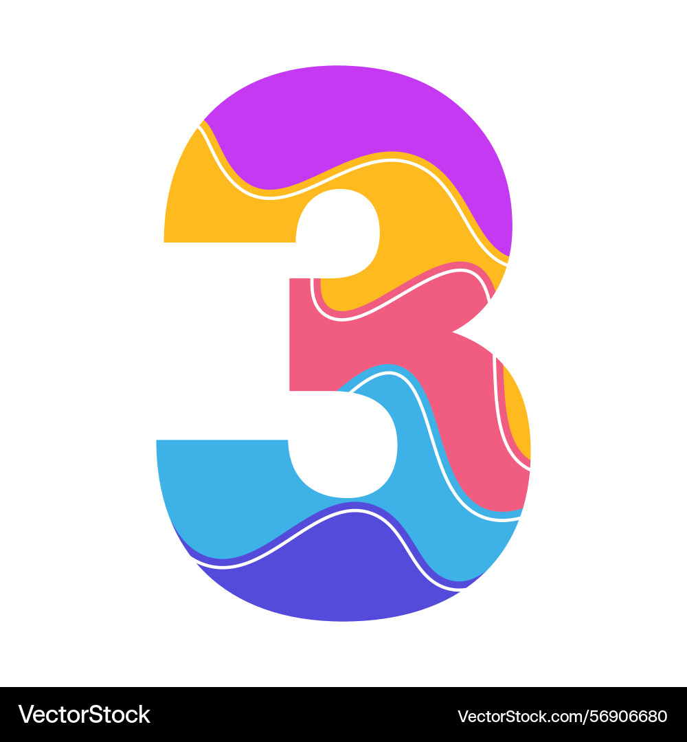 Colorful abstract pattern number 3 design Colorful abstract pattern number 3 design vector image