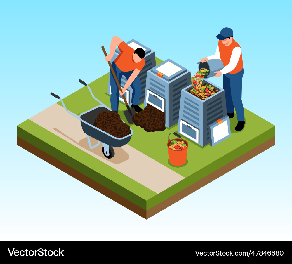 Compost Creation Isometric Vector Image