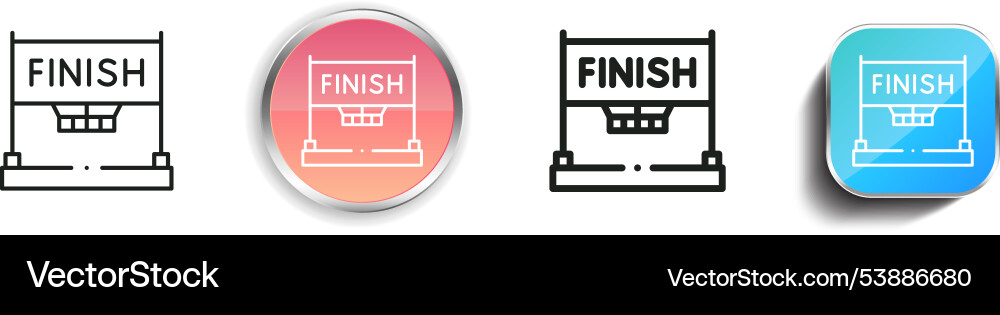Finish line icon thin linear regular and button vector image