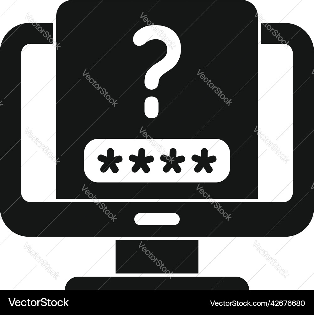 Monitor password recovery icon simple Monitor password recovery icon simple vector image