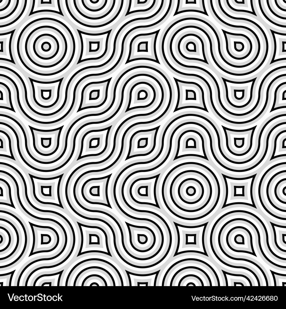 Monochrome background with retro pattern design vector image