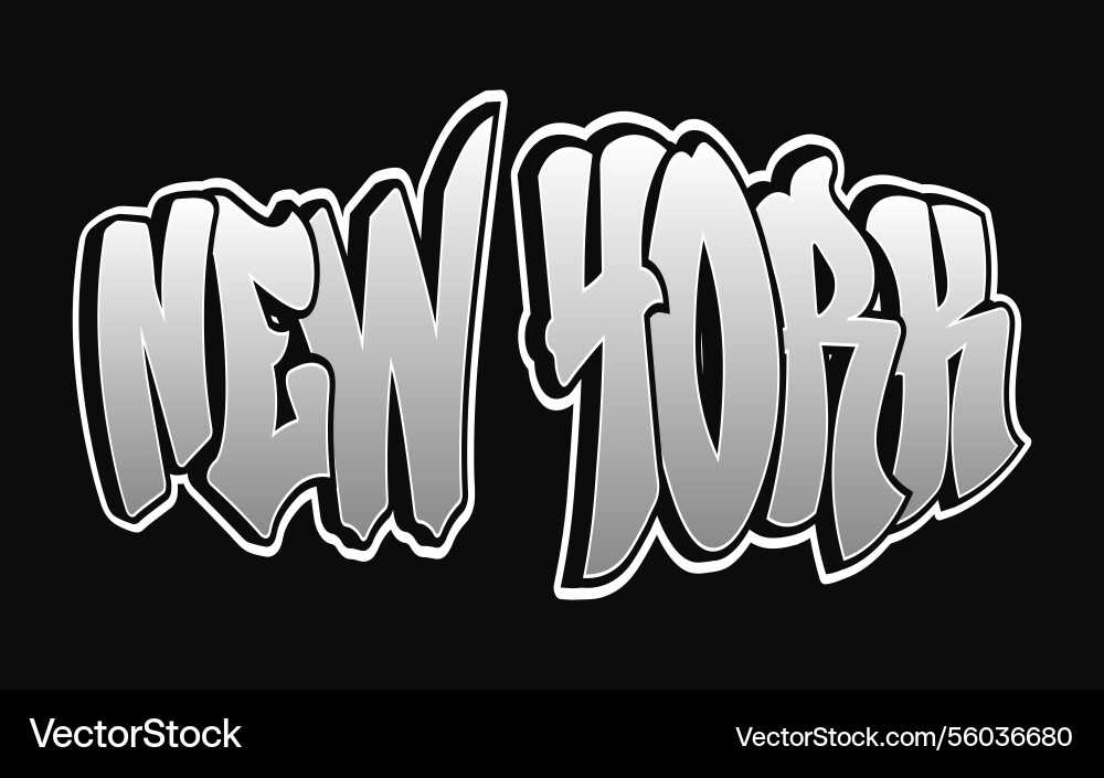 New york word trippy psychedelic graffiti style New york word trippy psychedelic graffiti style vector image