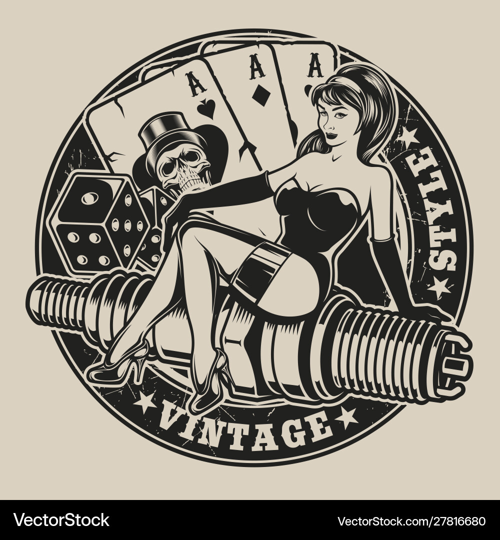 Retro Pin-Up Spark Plug Art – Royalty-Free Vector | VectorStock, image size:1000x1080