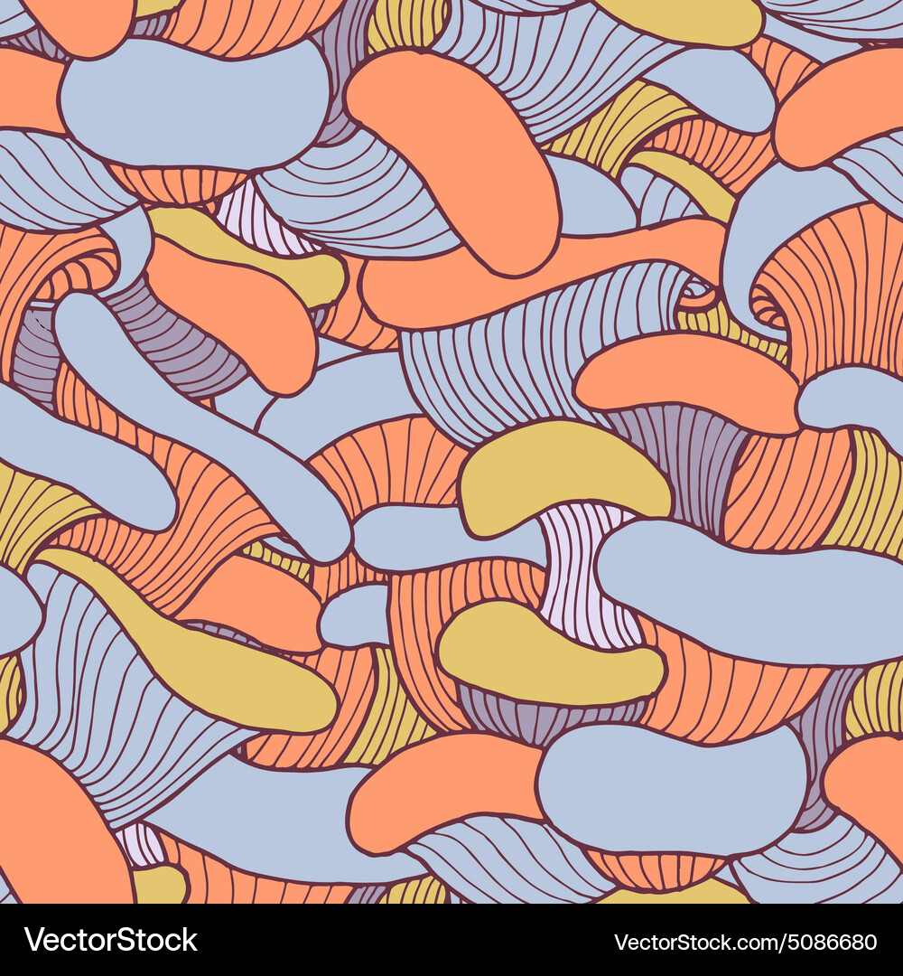 Seamless pattern with mushrooms Vector Image