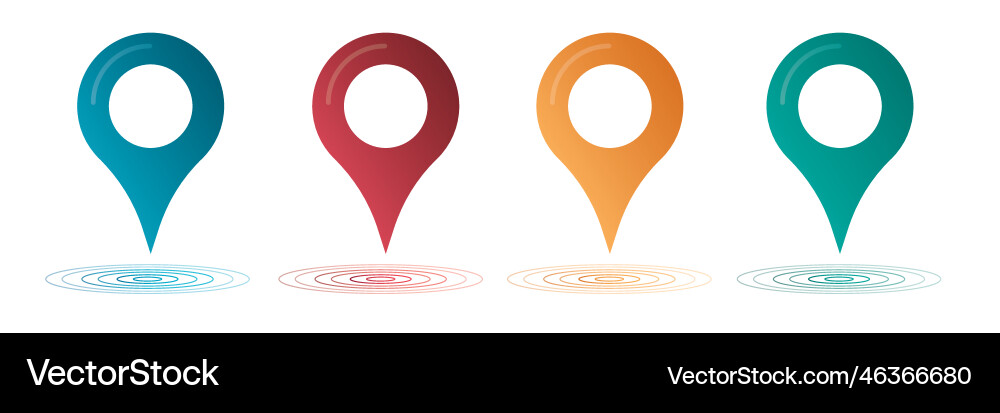 Set color maping pin location 3d icons Set color maping pin location 3d icons vector image