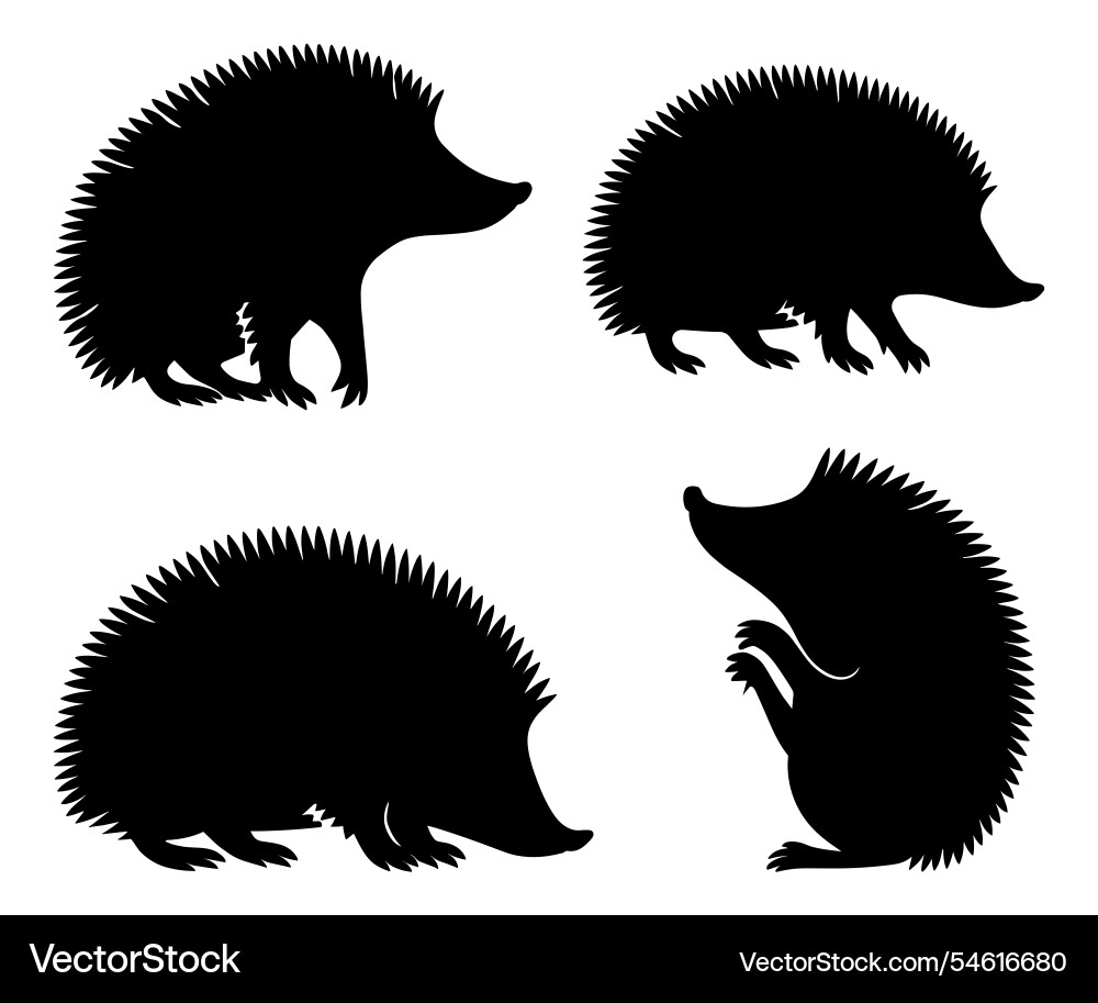 Silhouetten von liebenswerten Hecken Silhouetten von liebenswerten Hecken vektorbild
