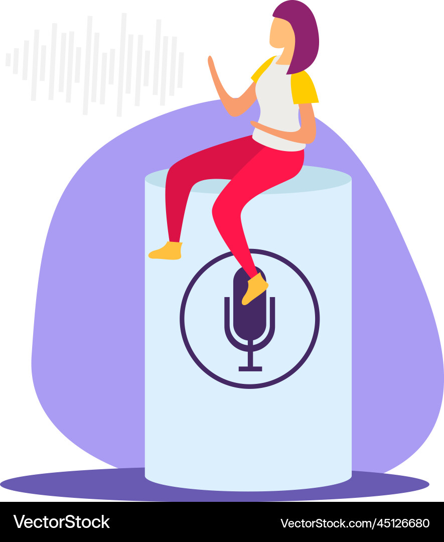 Voice control mic composition Royalty Free Vector Image