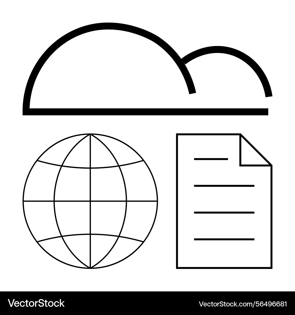 Cloud storage concept with globe and document Vector Image