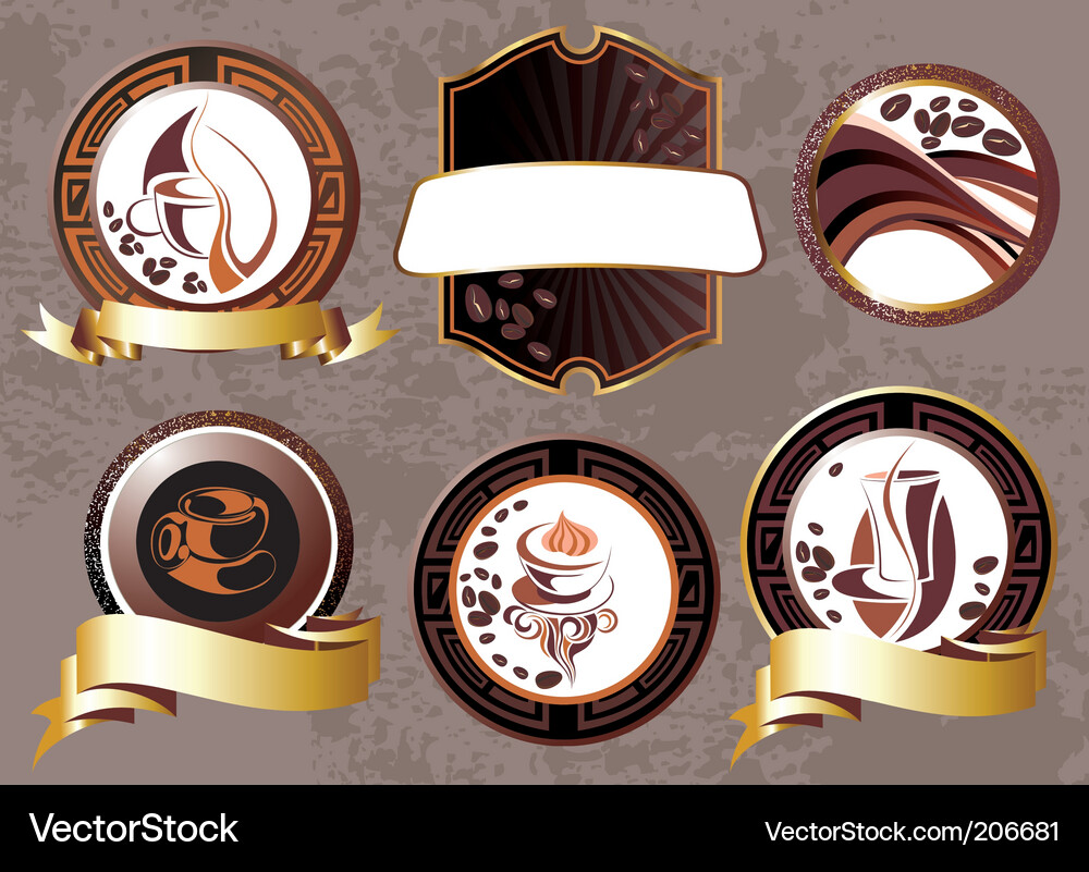 Coffee Break Icons & Elements Vector Image