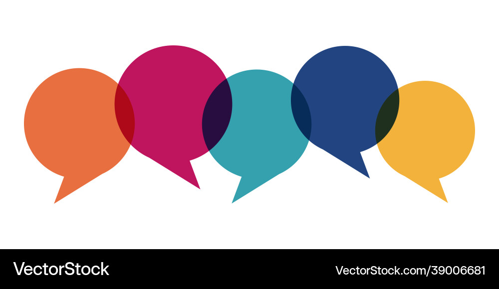 Colored speech bubbles in a row Colored speech bubbles in a row Vector Image