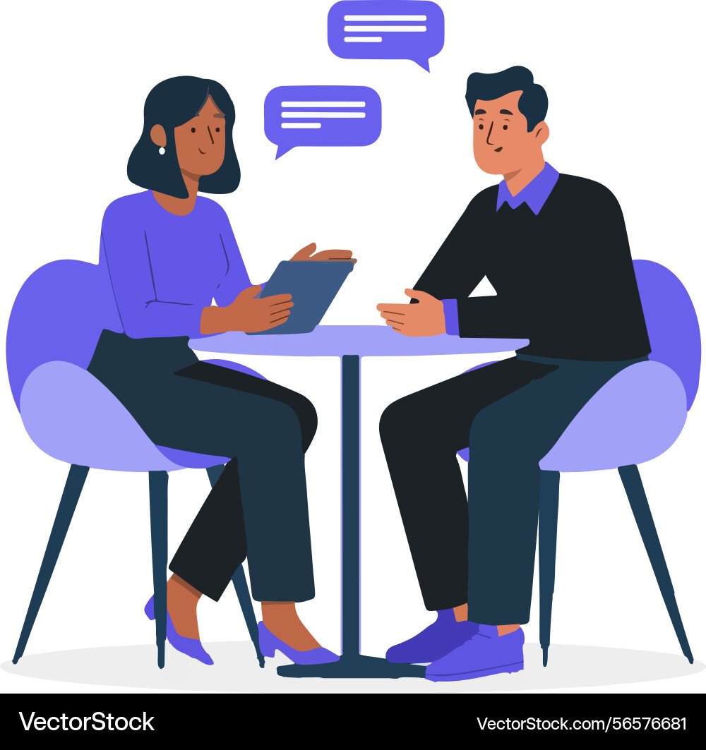 Design for business meeting interview in progress Design for business meeting interview in progress vector image