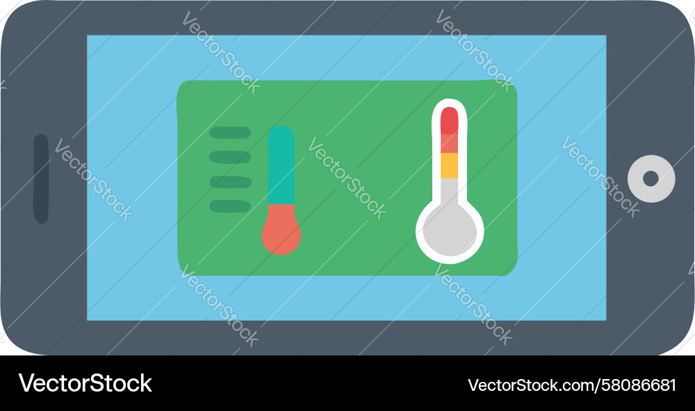 Digital Thermometer Mobile App Vector Image