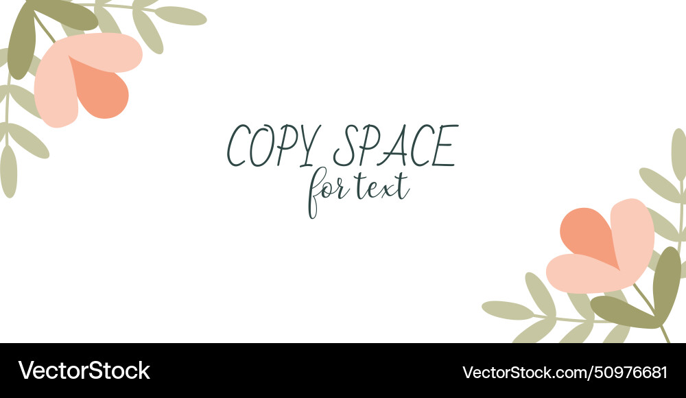 Flat flower frame with text space spring Vector Image