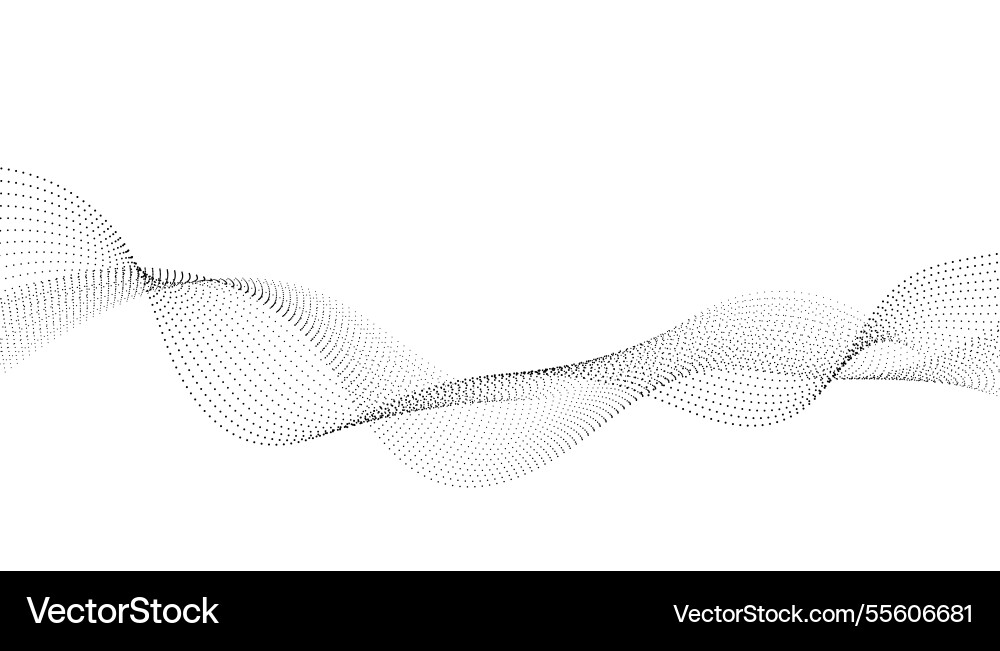 Flowing background with dots particles wavy Vector Image